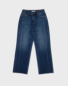 Vintage Dark Blue $|& Bayeas High Rise Pieced Straight Leg Jeans - VOF Detail