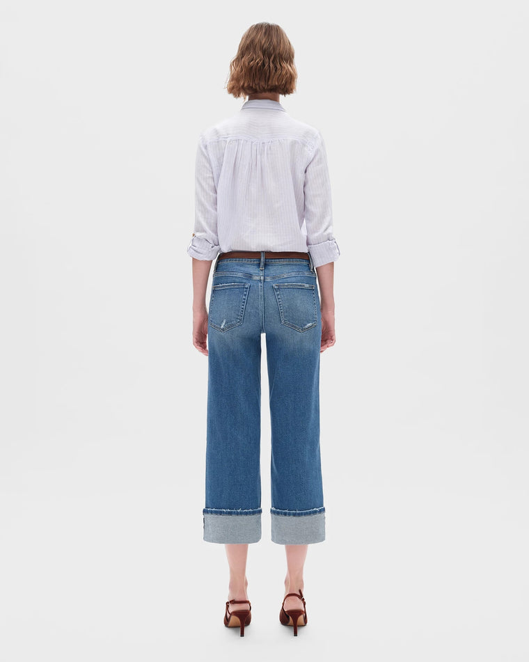 Medium Blue $|& Bayeas Low Rise Straight Leg Crop - Hanger Side