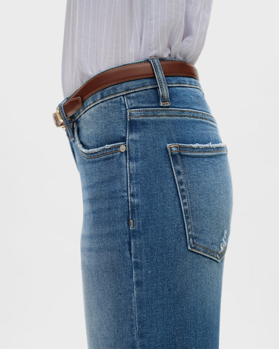 Medium Blue $|& Bayeas Low Rise Straight Leg Crop - Hanger Front