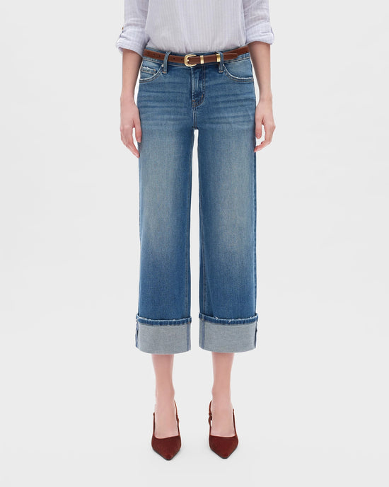 Medium Blue $|& Bayeas Low Rise Straight Leg Crop - VOF Detail