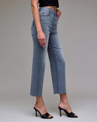 Grey Wash $|& Hidden The Tracey Cropped Straight Leg Jeans - Hanger Front