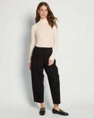 Black $|& Liverpool Barrel Leg Ponte Trouser - UGC On Fig