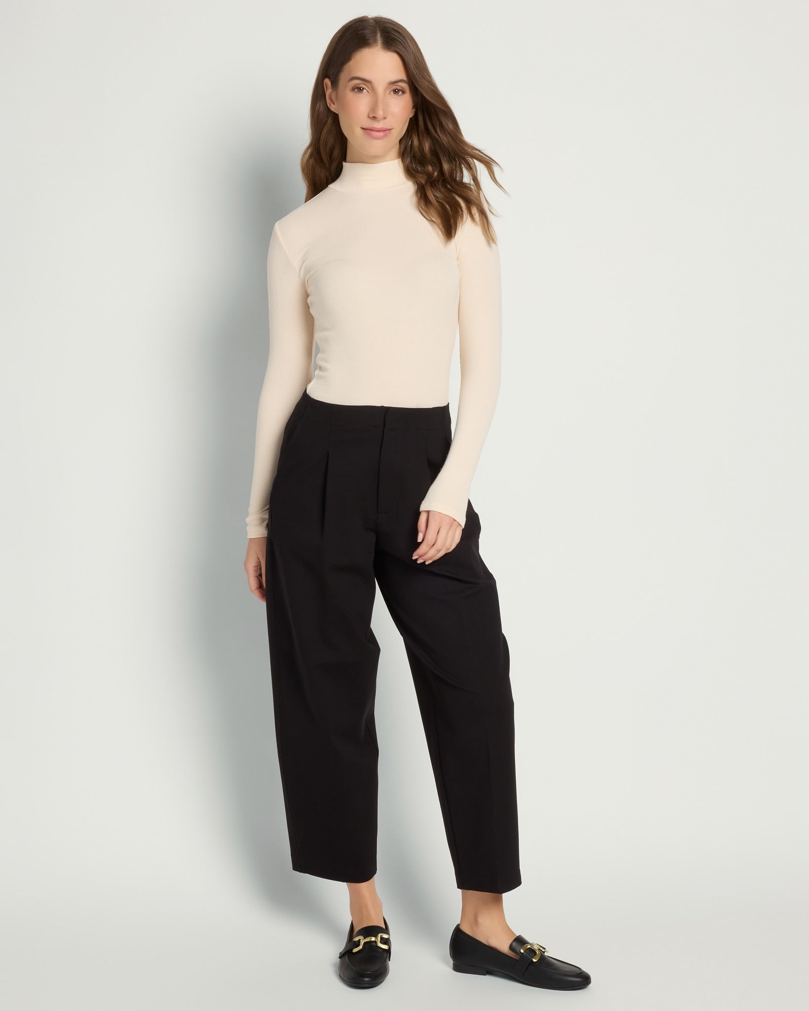 Black $|& Liverpool Barrel Leg Ponte Trouser - UGC On Fig