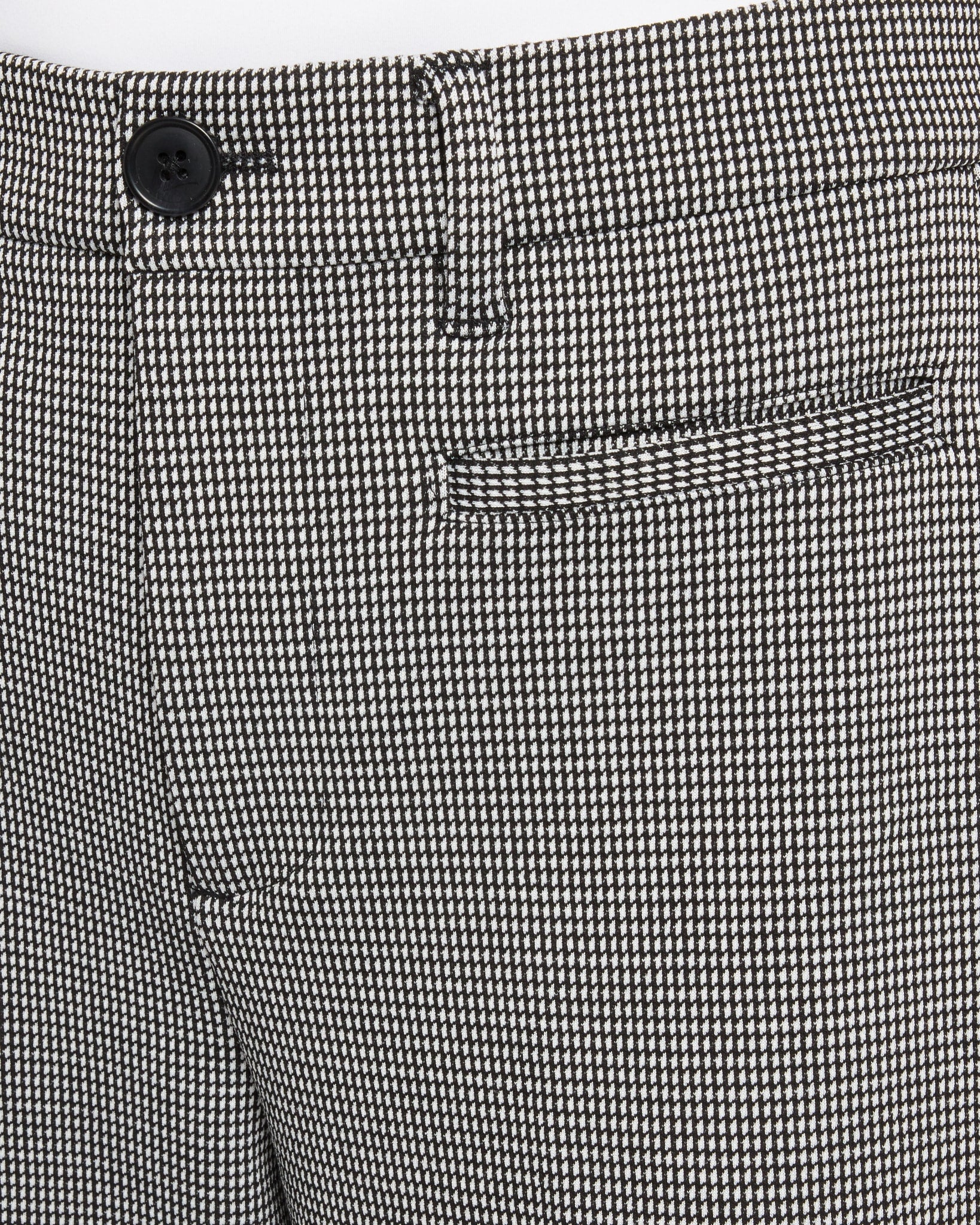 Black/White Mini Check $|& Liverpool Wide Leg Trouser With Flap Pockets - SOF Full Front