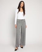 Black/White Mini Check $|& Liverpool Wide Leg Trouser With Flap Pockets - UGC On Fig