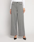Black/White Mini Check $|& Liverpool Wide Leg Trouser With Flap Pockets - SOF Front