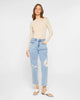 High Rise Distressed Mom Jean