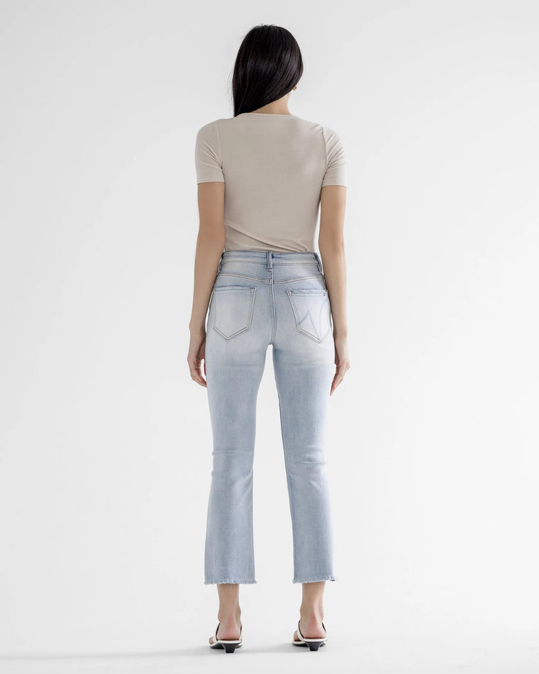 Uranian Blue $|& Mica Denim High Rise Super Soft Cropped Straight Jeans - Hanger Side