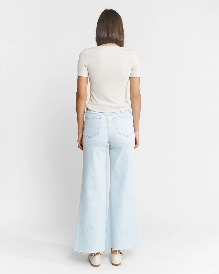 Light Slate $|& Mica Denim Super High Rise Super Wide Leg Jeans - Hanger Side