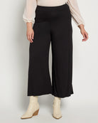 Black $|& Chris & Carol Super Soft Wide Leg Pant - SOF Front