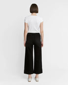 Washed Black $|& Mica Denim High Rise Wide Leg Jean With Patch Pockets - Hanger Side