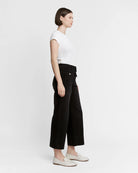 Washed Black $|& Mica Denim High Rise Wide Leg Jean With Patch Pockets - Hanger Front