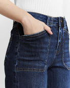 Nice Blue $|& Mica Denim High Rise Slim Wide Leg Jean With Patch Pockets - Hanger Back