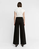 Fade Black $|& Mica Denim Super High Rise Seamed Trouser Jean - Hanger Side