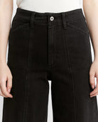Fade Black $|& Mica Denim Super High Rise Seamed Trouser Jean - Hanger Back