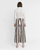 Earth Brown $|& Mica Denim Super High Rise Striped Wide Leg - Hanger Side