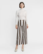 Earth Brown $|& Mica Denim Super High Rise Striped Wide Leg - VOF Detail
