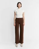 Vintage Brown $|& Mica Denim Super High Rise Wide Leg Pant - VOF Detail