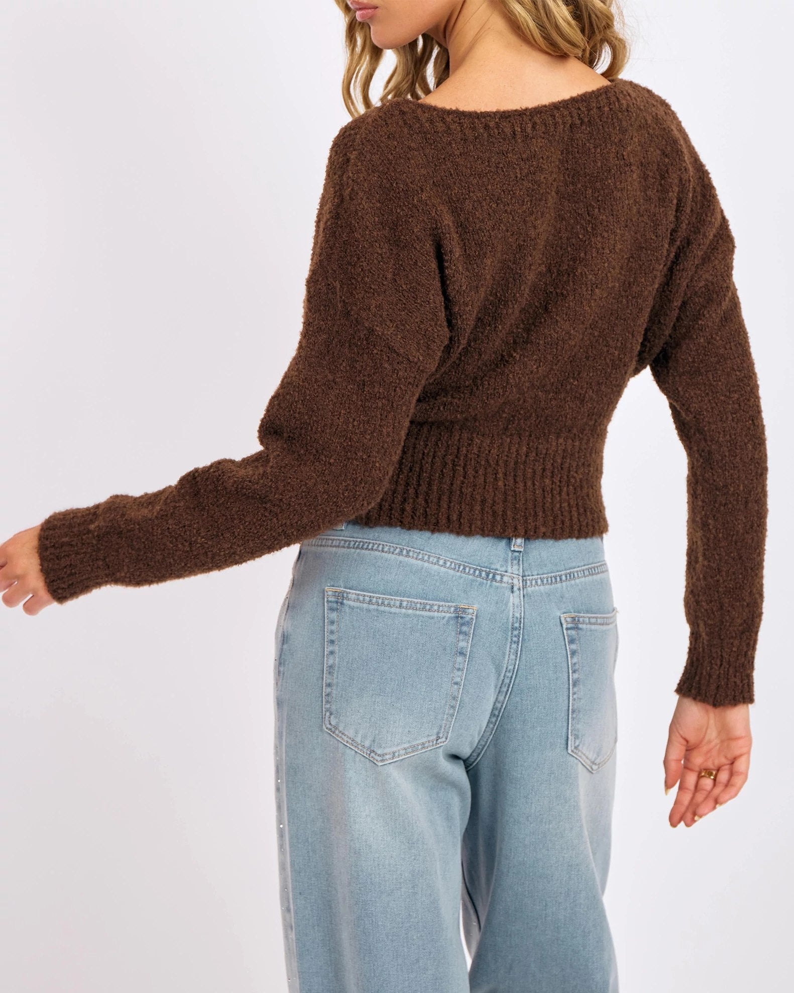 Oak $|& Sage The Label Indira Boat Neck Sweater - Hanger Side