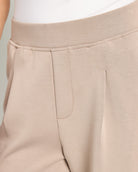 Taupe $|& Thread & Supply Frida Scuba Knit Trouser - SOF Full Front