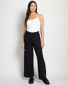 Black $|& Liverpool Cloud Knit Wide Leg Trouser - UGC On Fig
