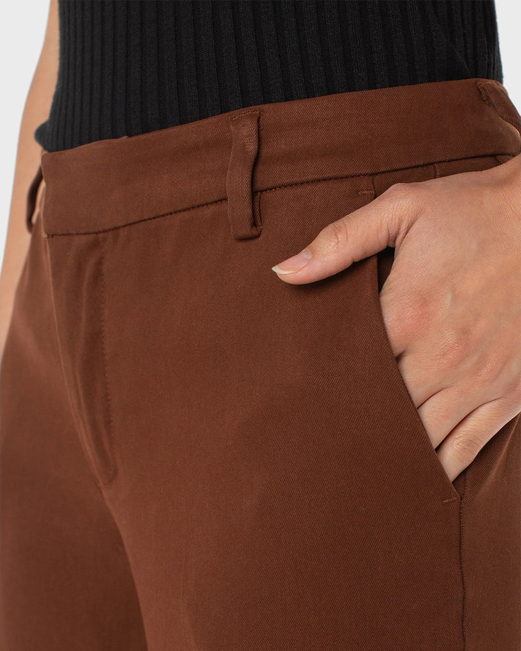 Saddle Brown $|& Liverpool Kelsey Wide Leg Tencel Trouser - Hanger Back