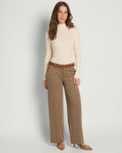 Brown/Camel Herringbone $|& Liverpool Kelsey Wide Leg Trouser - UGC On Fig