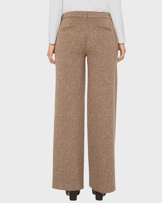 Brown/Camel Herringbone $|& Liverpool Kelsey Wide Leg Trouser - Hanger Side