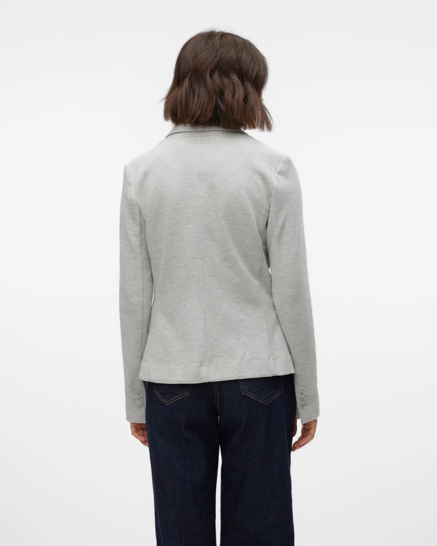 Light Grey Melange $|& Vero Moda Julia Knit Blazer - Hanger Side