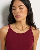 Cabernet $|& SEAS Laurel Ribbed Shelf Bra Tank - VOF Side