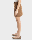 Vicuna $|& Max Studio Vegan Suede Faux Wrap Skirt - Hanger Front