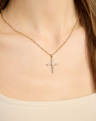 18k Gold Plated $|& Macrae & Co Emma Cross Necklace - SOF Full Front