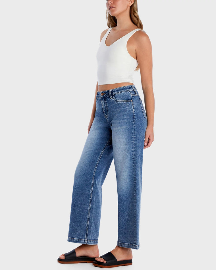 90's Blue $|& Hint of Blu Clever High Rise Straight Leg Jeans - Hanger Front