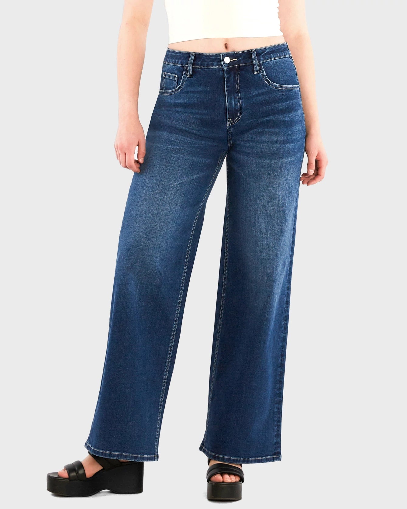 Stella Blue $|& Hint of Blu Stella Wide Leg Jeans - VOF Detail