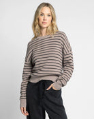 Taupe Black $|& Thread & Supply Ely Striped Sweater - VOF Detail