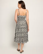Ivory Black $|& Skies Are Blue Print Midi Dress - SOF Back