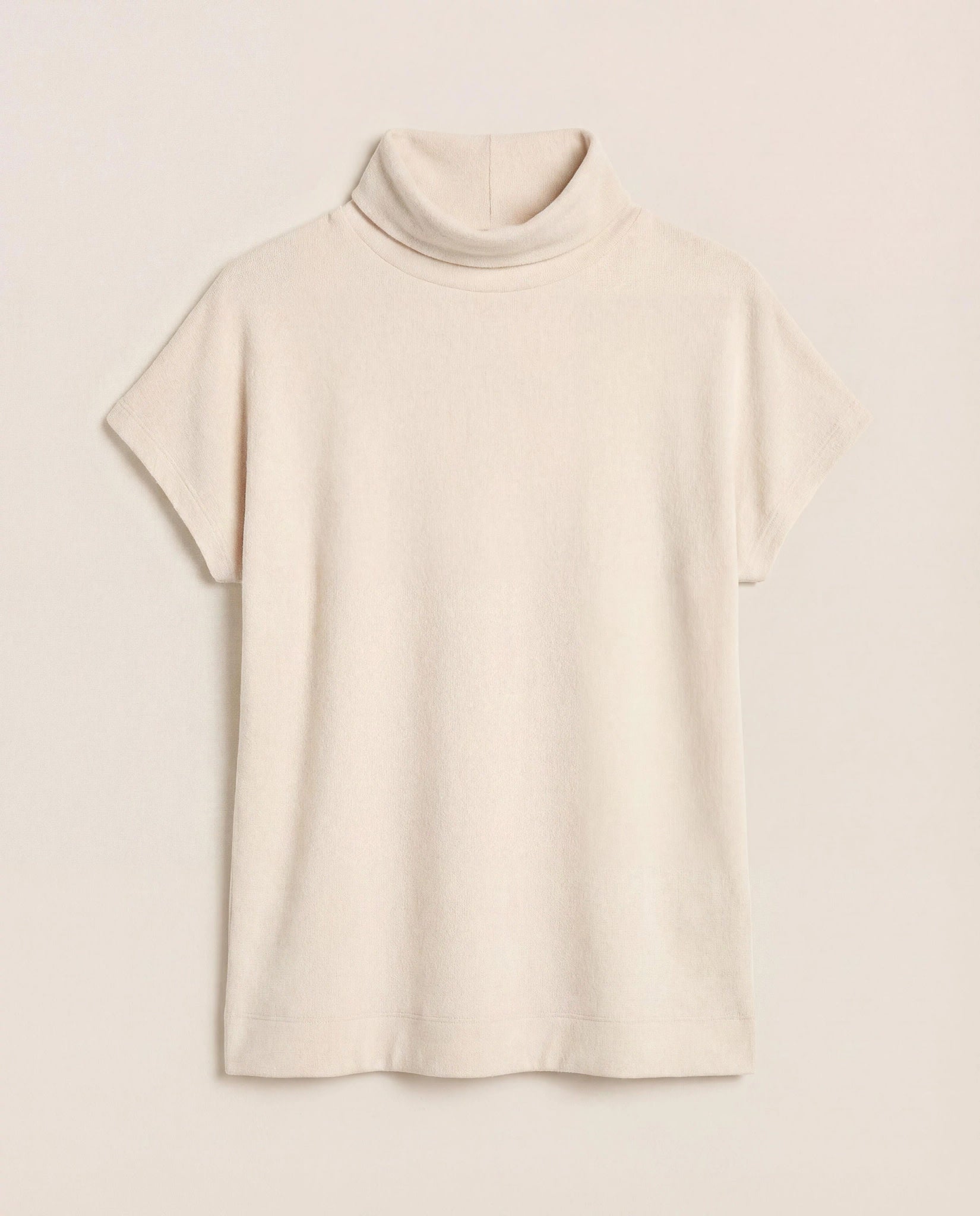 Cream $|& SEAS Pier Funnel Neck Hacci Tee - Hanger Detail