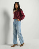 Black Cherry $|& SEAS Pacific One Shoulder Sweater