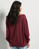Black Cherry $|& SEAS Pacific One Shoulder Sweater