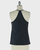 Black $|& Skies Are Blue Cowl Neck Racerback Cami - Hanger Side