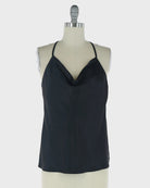 Black $|& Skies Are Blue Cowl Neck Racerback Cami - VOF Detail
