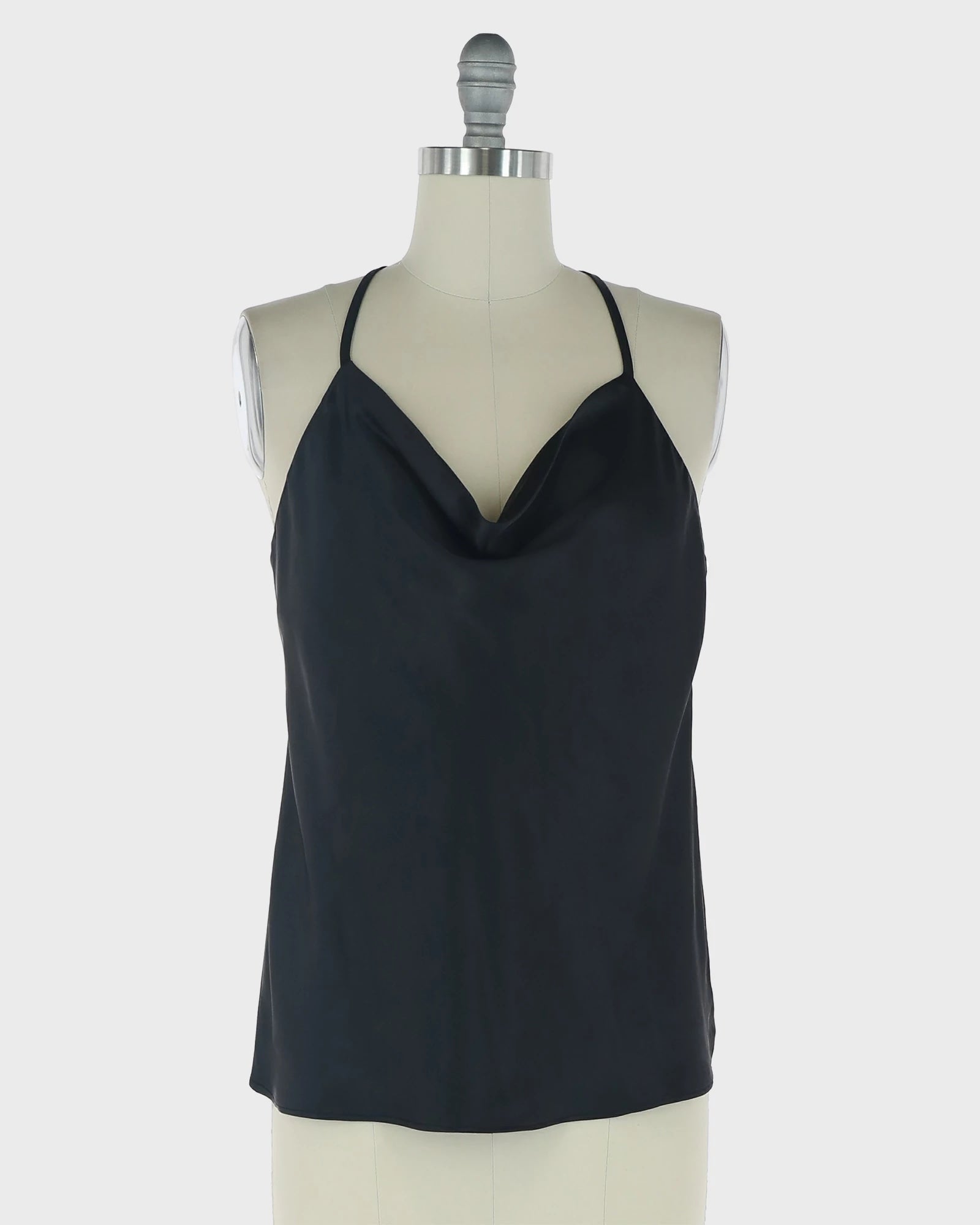 Black $|& Skies Are Blue Cowl Neck Racerback Cami - VOF Detail