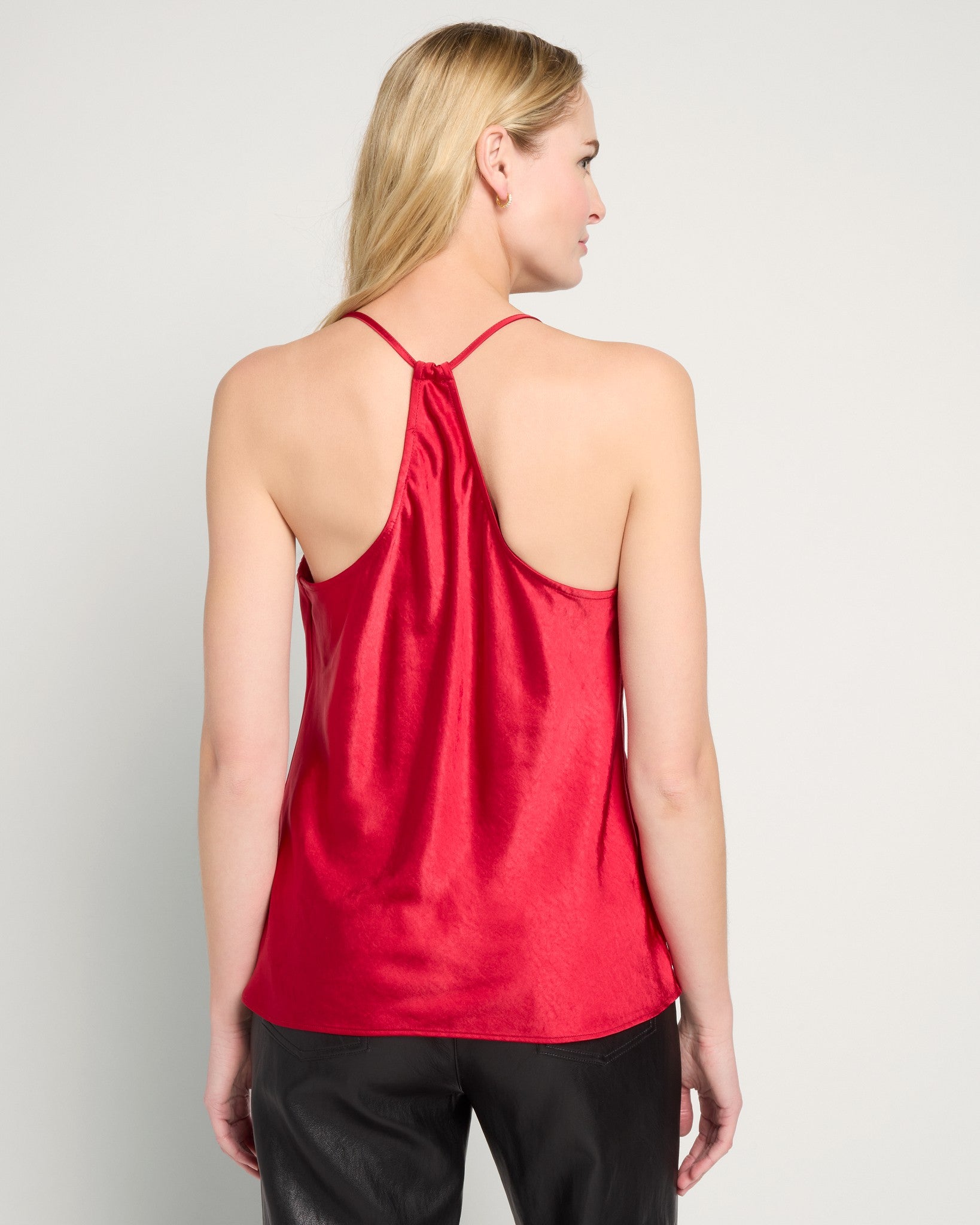 Red $|& Skies Are Blue Cowl Neck Racerback Cami - SOF Back