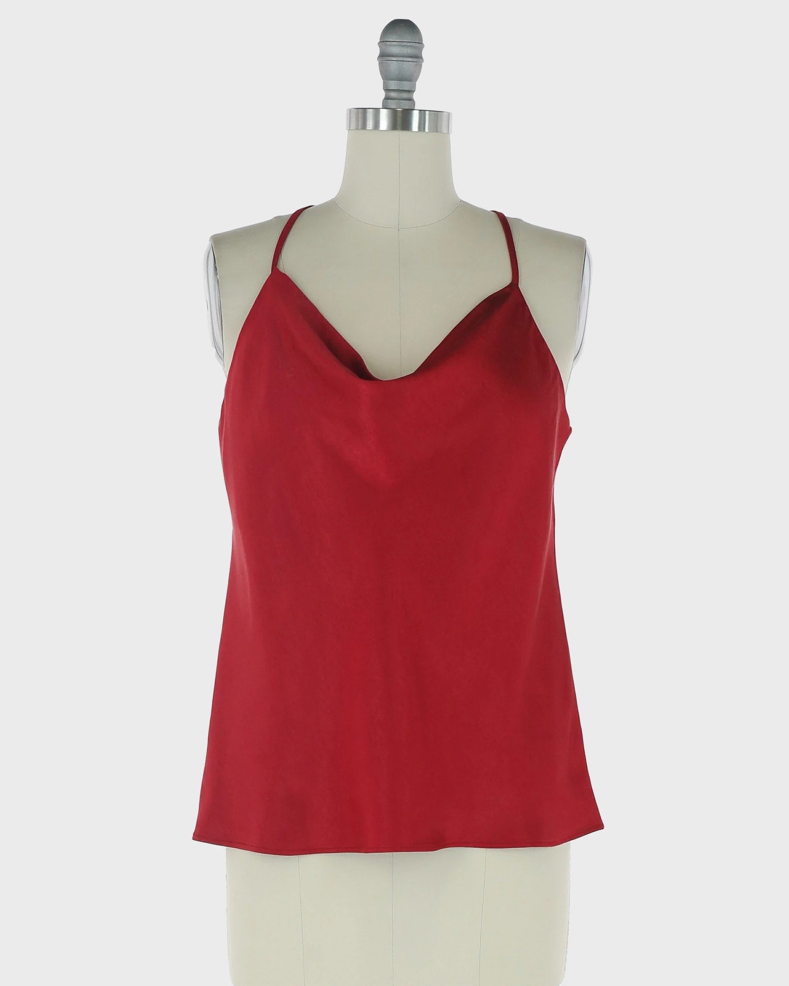 Red $|& Skies Are Blue Cowl Neck Racerback Cami - VOF Detail