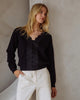 Lace Trim Reversible Pullover