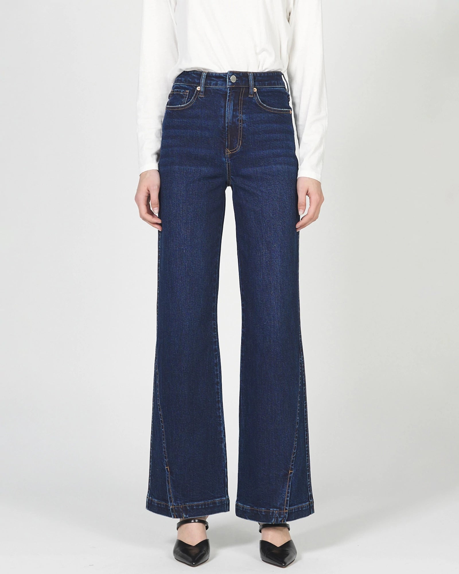 Belvue $|& Dear John Fiona Wide Leg Jeans with Side Panel - VOF Detail