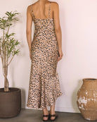 Leopard $|& Skies Are Blue Leopard Print Satin Dress - Hanger Side