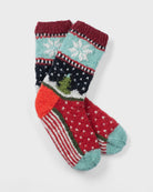 Red $|& Lost Horizons Knitwear Noel Wool Socks - VOF Detail