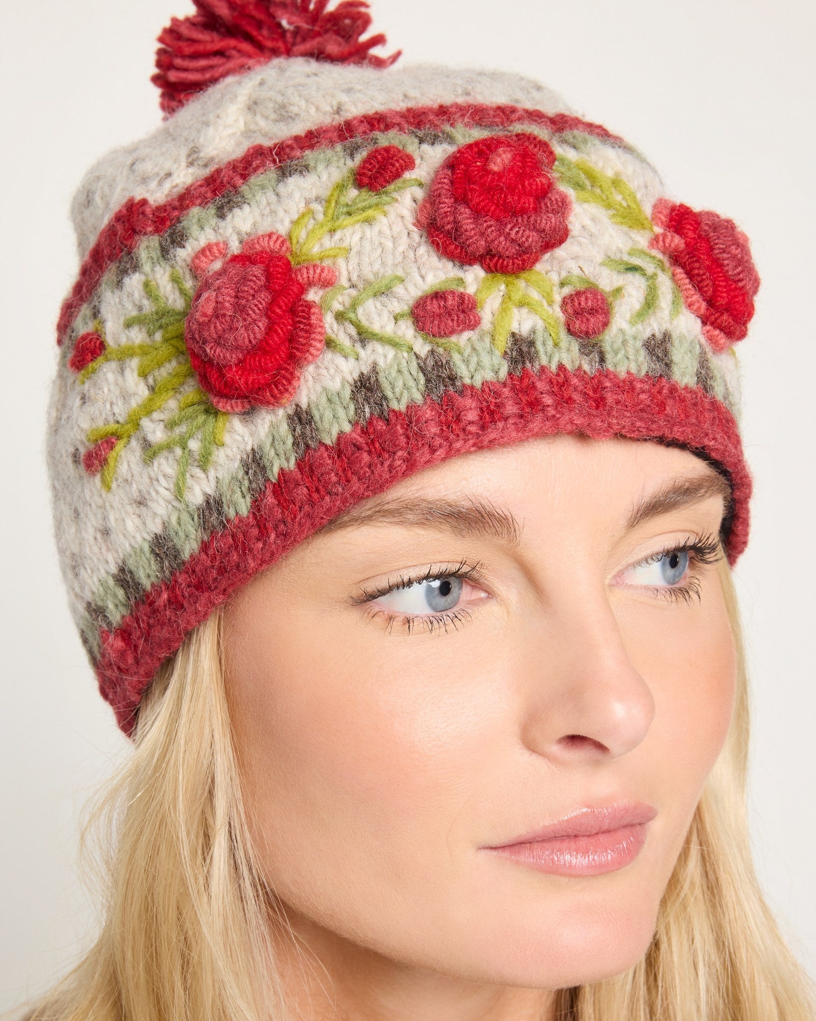 Light Natural $|& Lost Horizons Knitwear Aubrey Beanie - SOF Full Front