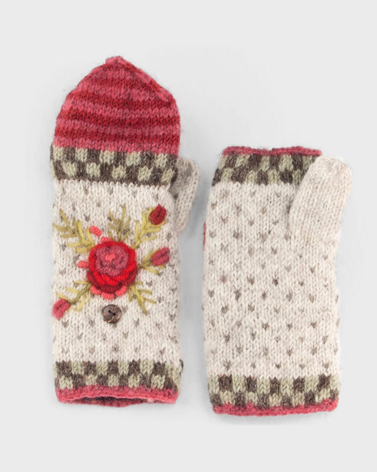 Light Natural $|& Lost Horizons Knitwear Aubrey Handwarmers - VOF Detail